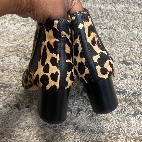 kate spade animal print real fur died cow hair Ankle Booties sz 7.5 - Picture 4 of 10